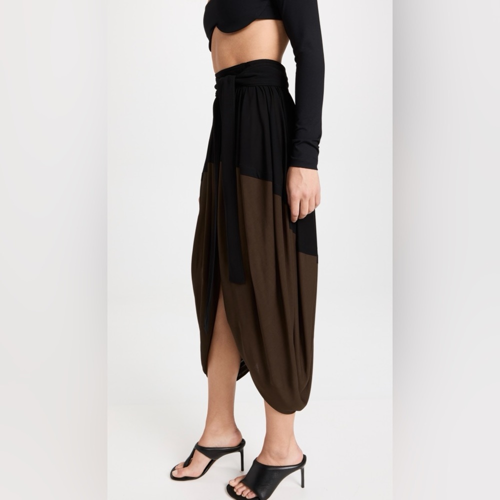 Proenza Schouler Gathered two-tone voile midi skirt - Picture 6 of 9